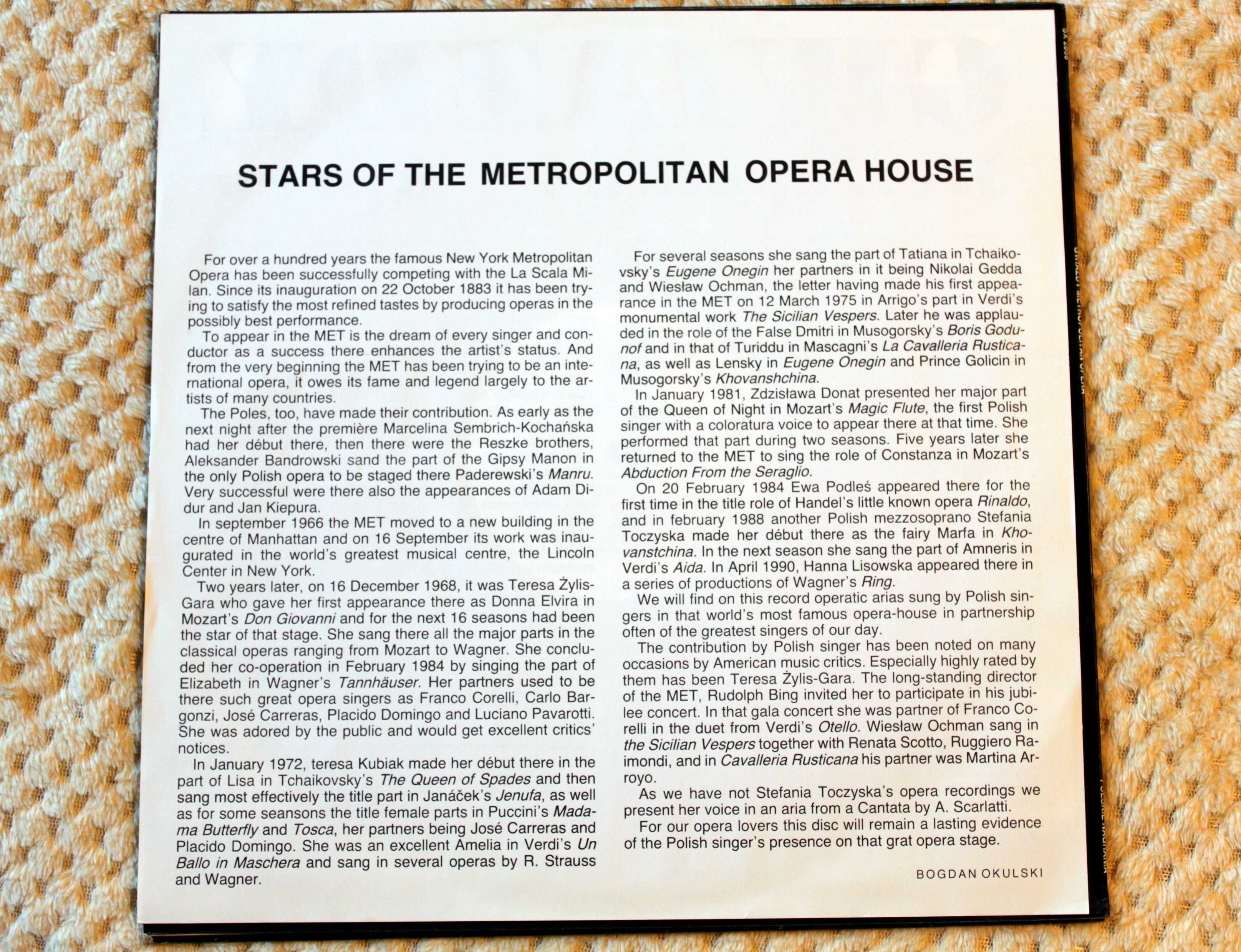 Gwiazdy Metropolitan Opera - winyl