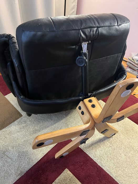 Чорне Крісло Реклайнер з Данії Екошкіра