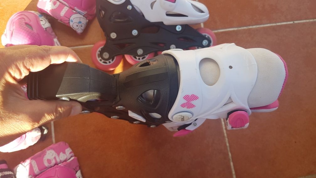 Patins em linha menina e acessórios