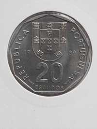 Moeda 20 Escudos C.Niquel República 1989 (BELA)