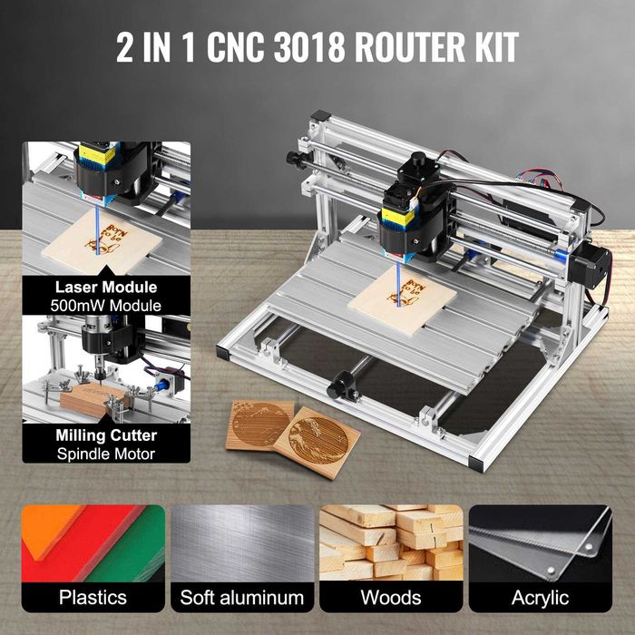 Фрезерный станок с ЧПУ Diy CNC Kit 3018 500 МВт Grbl Control 3-осевой