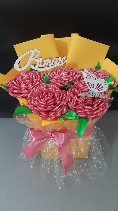 Букеты с атласной ленты!