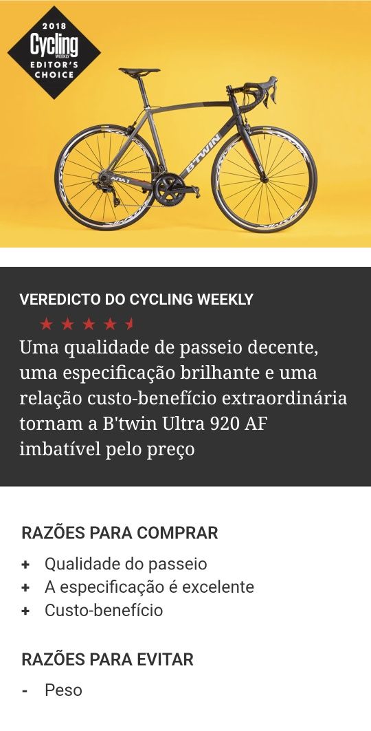 Bicicleta estrada Btwin Ultra 920AF