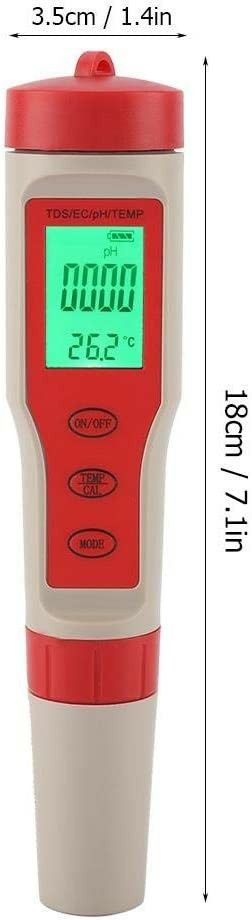 Przenosny cyfrowy Miernik PH TDS EC TEMP 4 w 1, NOWY