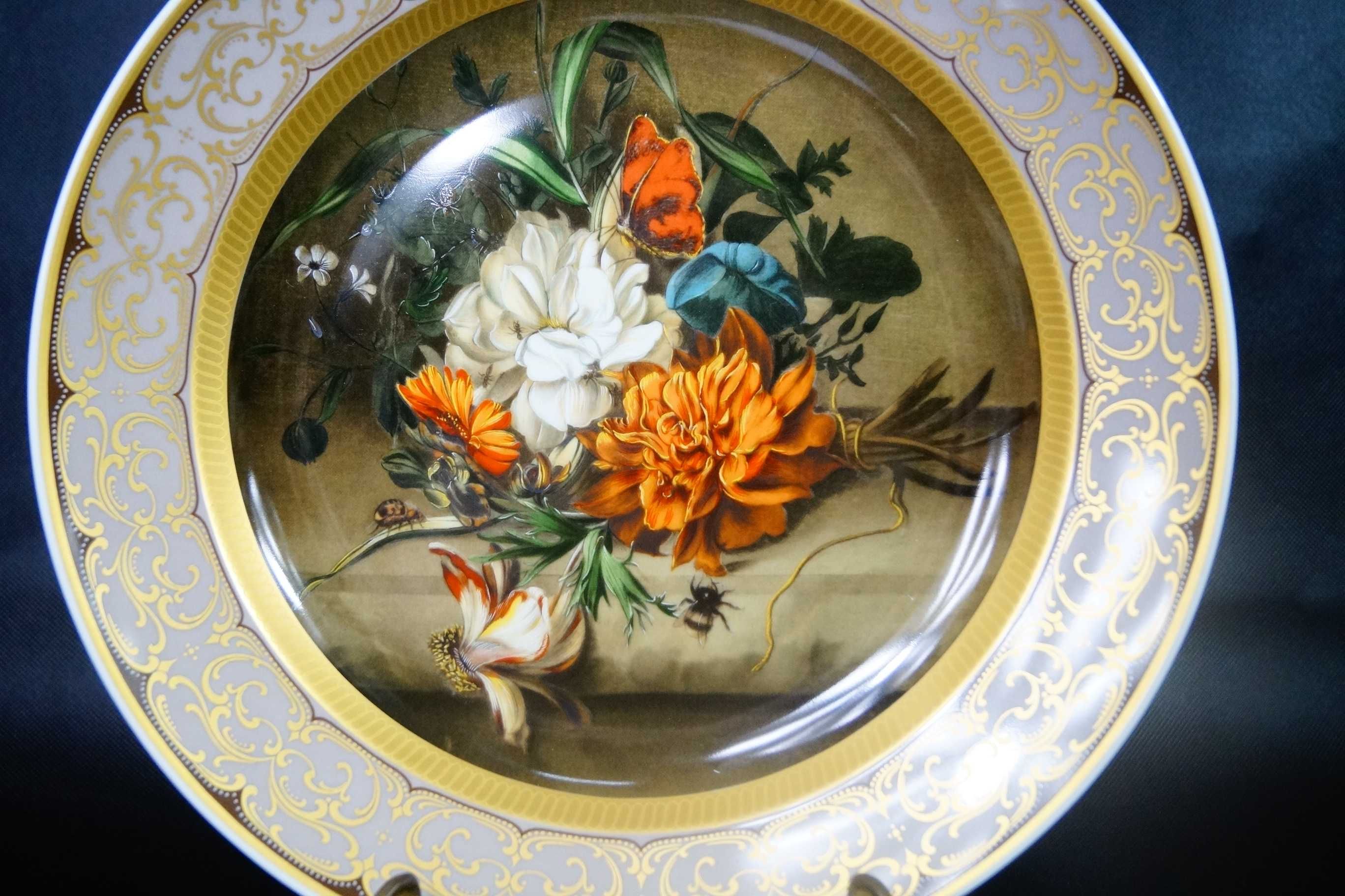 KAISER porcelanowa patera obraz kwiaty piękna do powieszenia