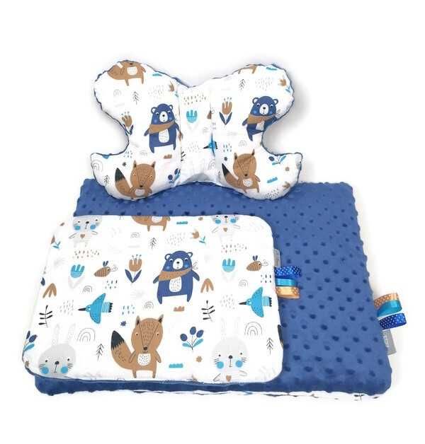 Kocyk i poduszka/motylek/ocieplany do wózka m