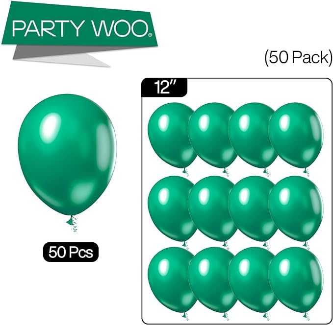 balony zielone partywoo 50szt. 12 cali 30cm urodziny łuk dekoracja