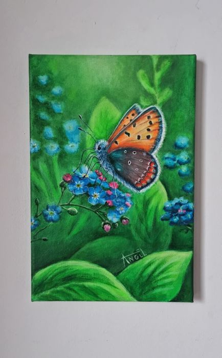 Obraz motyl ręcznie malowany 30x20