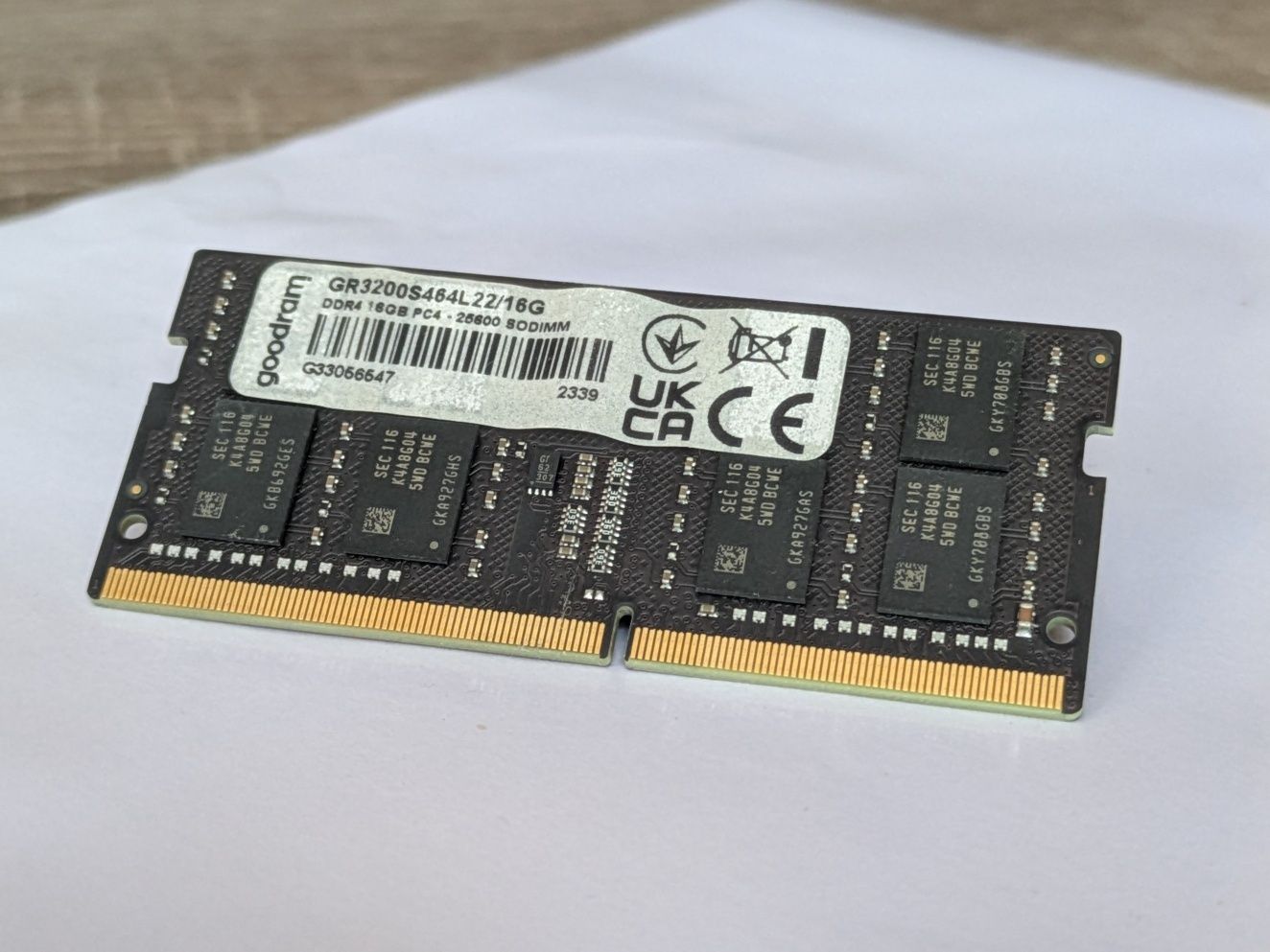 Оперативна пам'ять Goodram SODIMM DDR4 16Gb 3200MHz PC4-25600