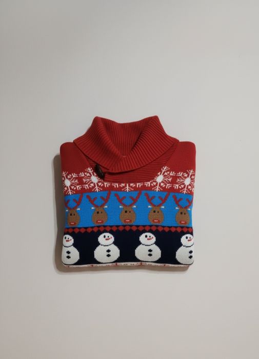 Wesoły meski sweter świąteczny