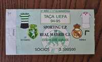 Bilhete Sporting x Real Madrid Taça UEFA 1994/95