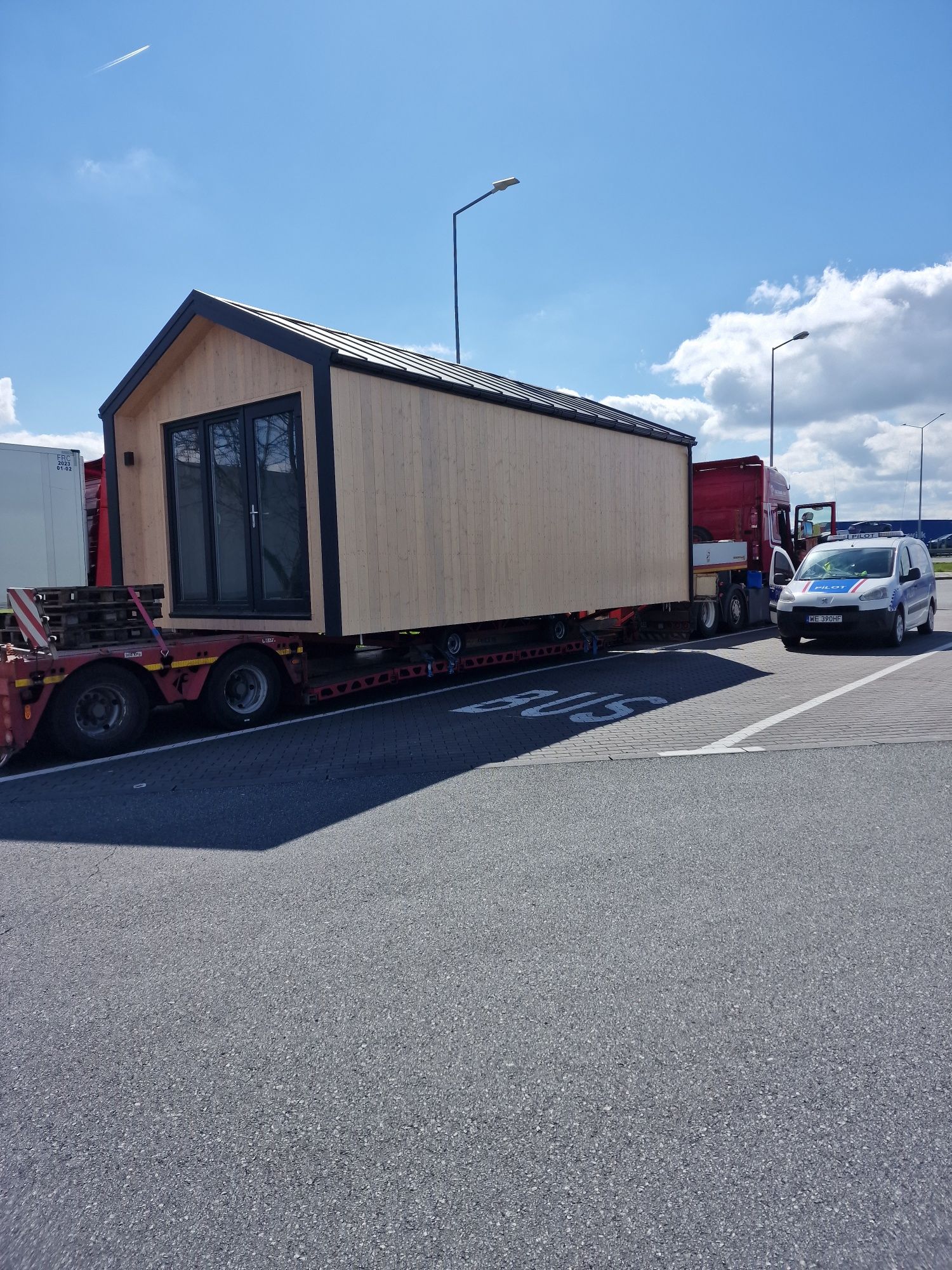 Transport domków holenderskich,angielskich, laweta Tiefbett mobilnych