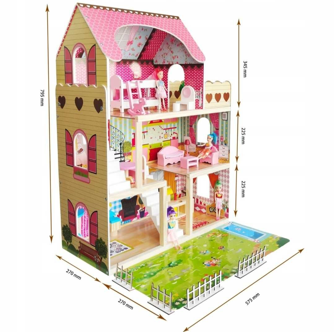 Domek dla lalek Picollo Rezydencja EMI 80 cm GRATIS LALKI !!!