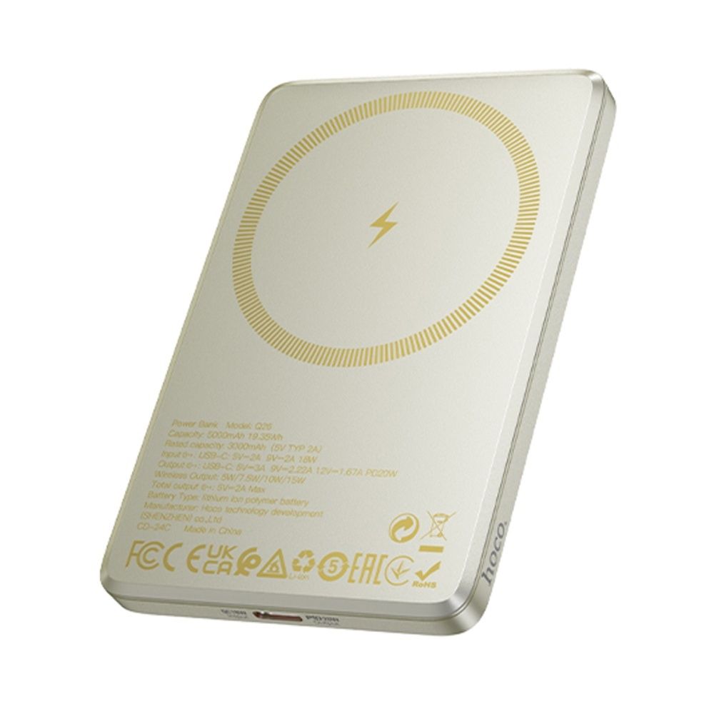Повербанк Magsafe Hoco Q26 5000mAh металевий магнитная зарядка iphone