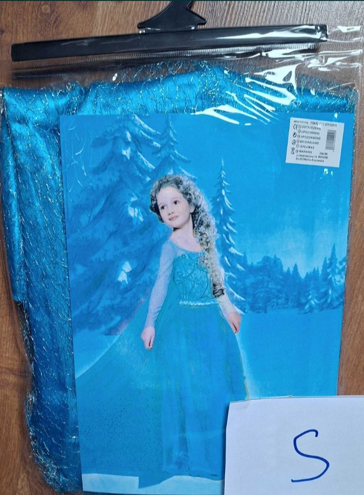 Przebranie Suknia z trenem na bal Elsa Frozen Kraina Lodu na 4 latkę