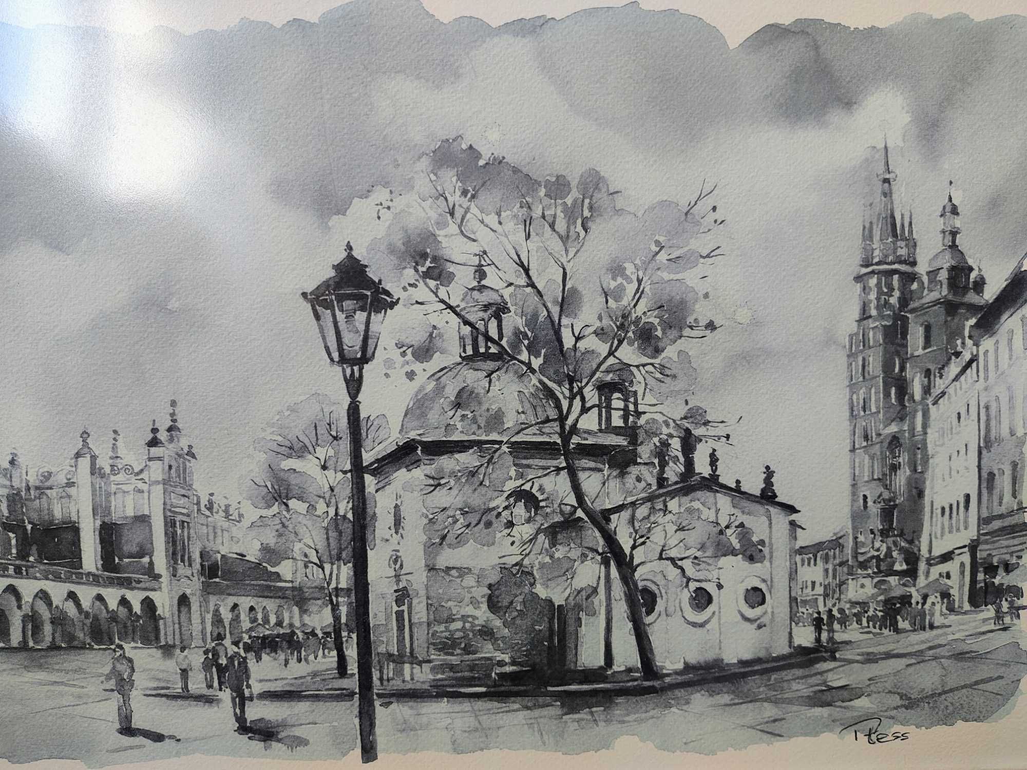 Kraków, Rynek - akwarela, 2008 rok
