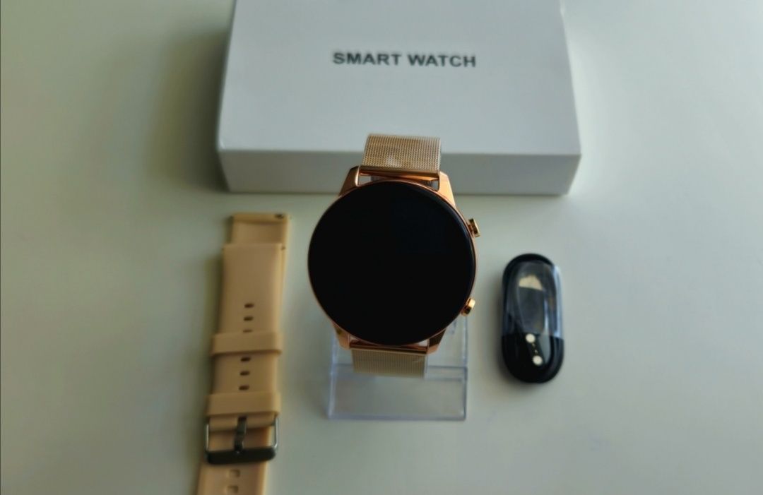 Elegancki Smartwatch Damski Zegarek Złoty Kolor Dużo Funkcji J. POLSKI