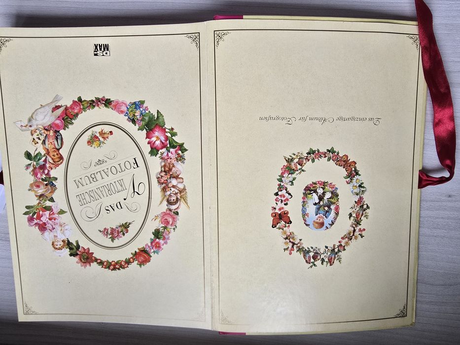 Wiktoriański album fotograficzny retro vintage – wsuwane zdjęcia,