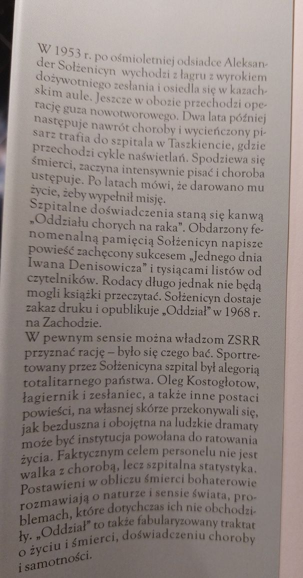 Sołżenicyn - Oddział chorych na raka