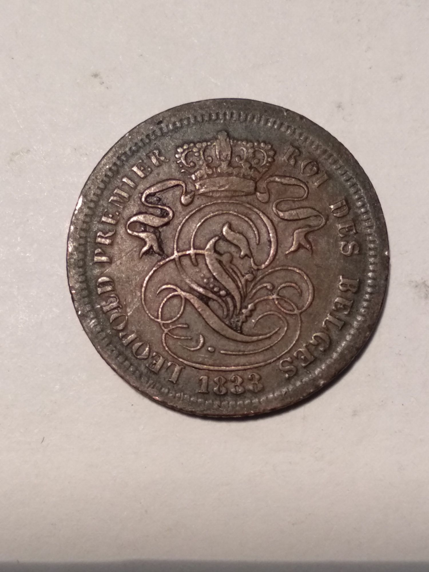 Moeda de 2 Cents 1833 Leopold I Bélgica