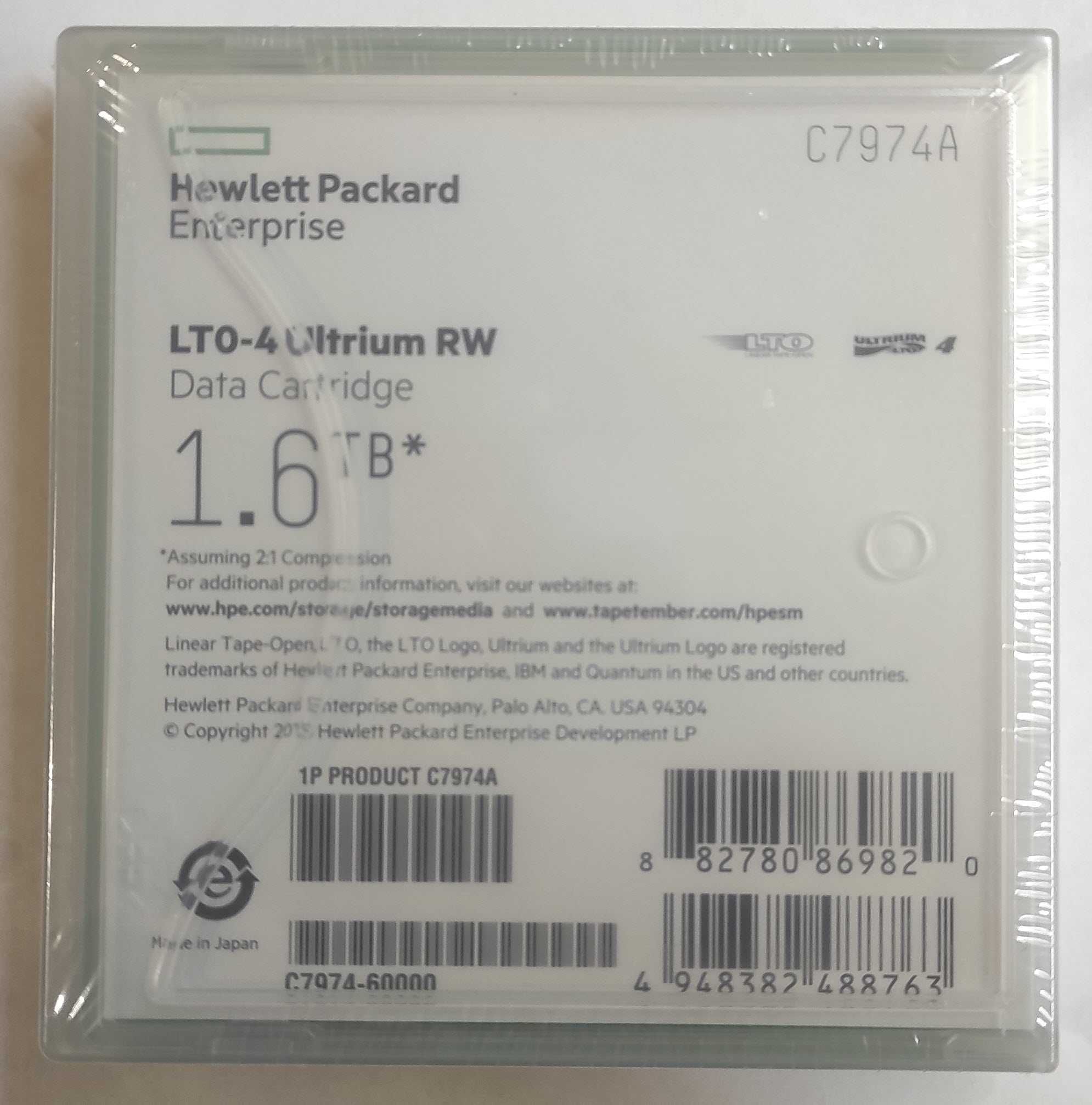 Ленточный картридж C7974A HP LTO-4 Ultrium 1.6TB RW Data Cartridge.