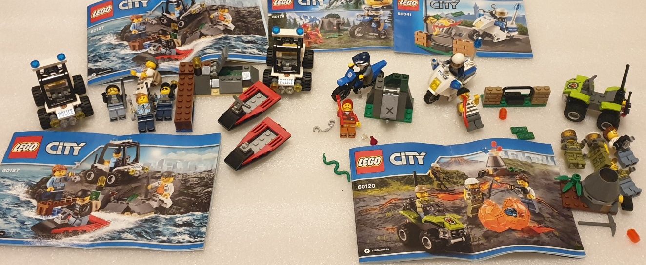 Lego city 60127 policja wulkan klocki lego ludziki figurki 60120