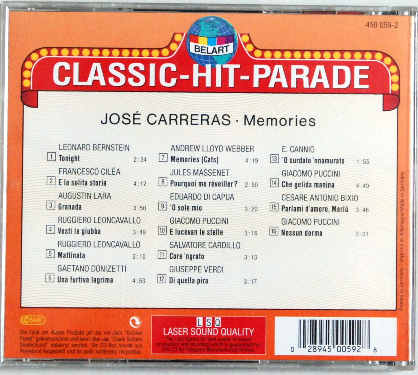 (CD) Jose Carreras - Memories