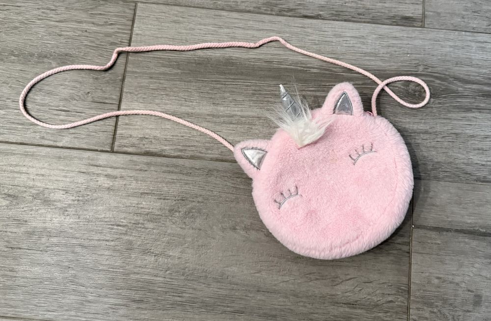Torebka jednorożec unicorn pudrowy róż plusz super stan