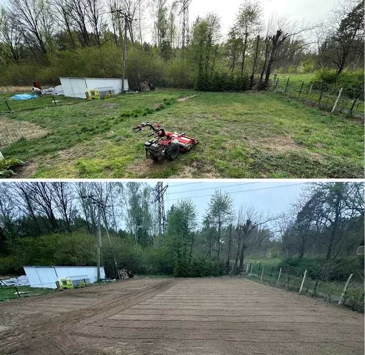 Zakladanie trawników, usługi glebogryzarką i minikoparką, niwelacja