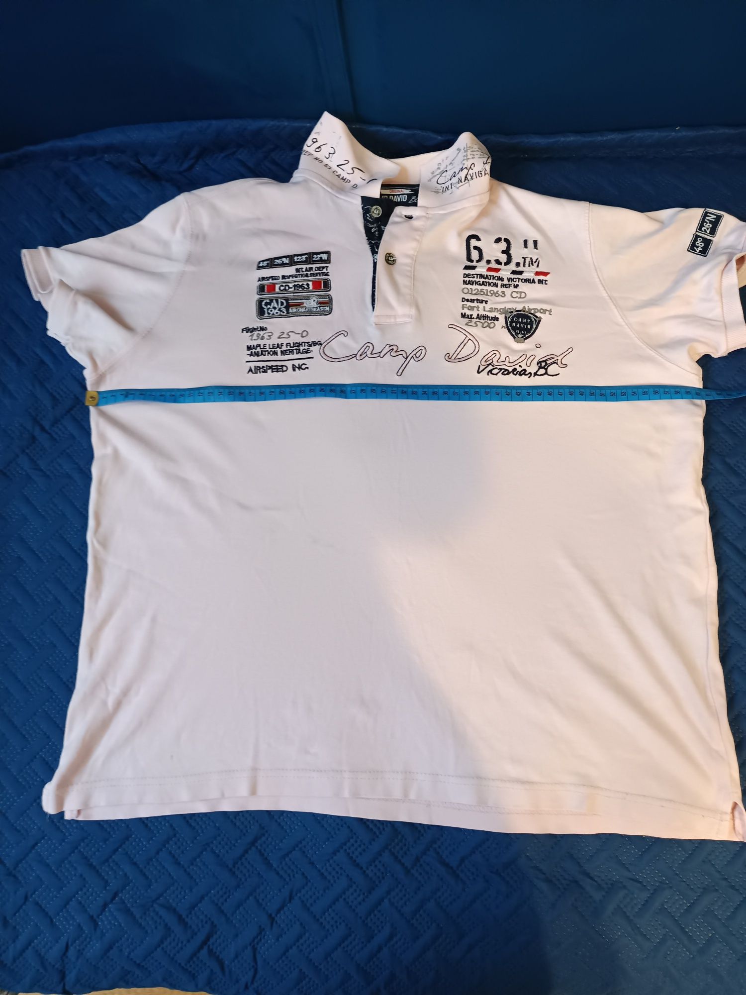 Koszulka typu polo różowa z kołnierzykiem orginalna Camp David  XL