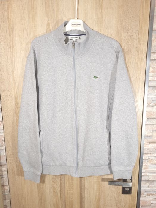 Męska Bluza Rozpinana Lacoste Dresowa Sportowa Casual Szara