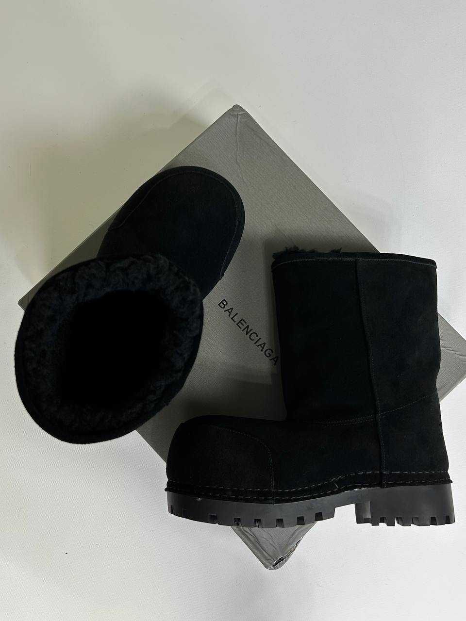 BALENCIAGA ALASKA High Fur Boots black ботинки чоботи чорні сапожки 43