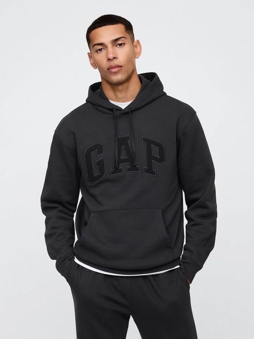 Czarna bluza z kapturem Gap all black logo hoodie