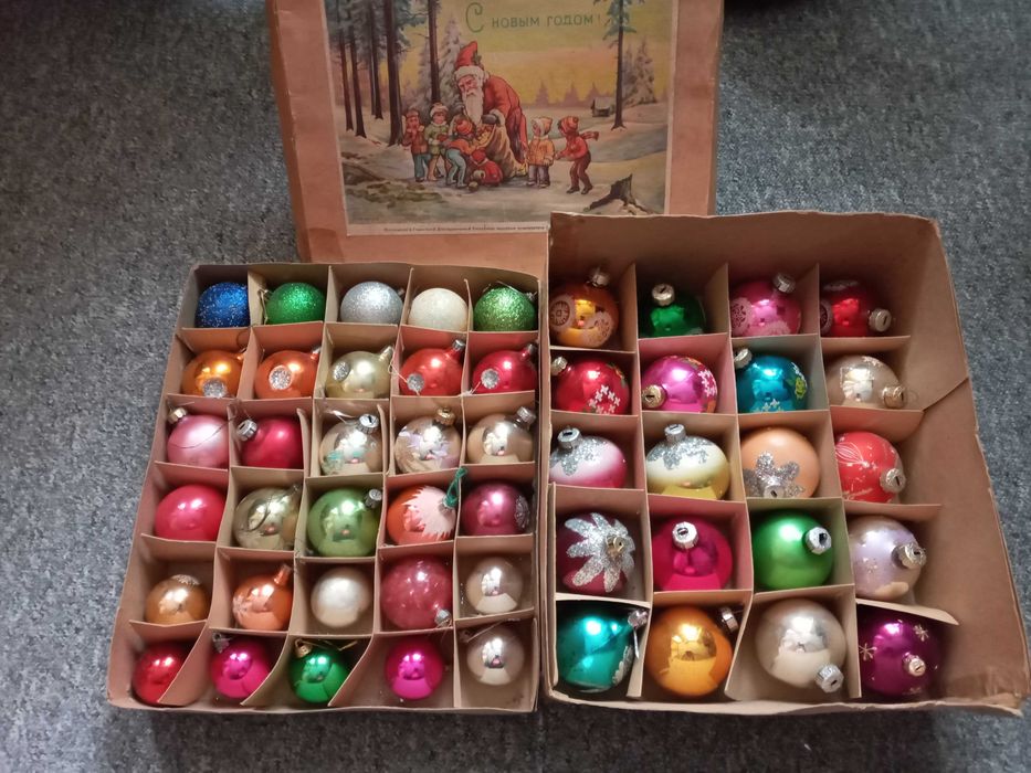 Елочные игрушки СССР ГДР шары фигурки шишки сосульки колокольчики