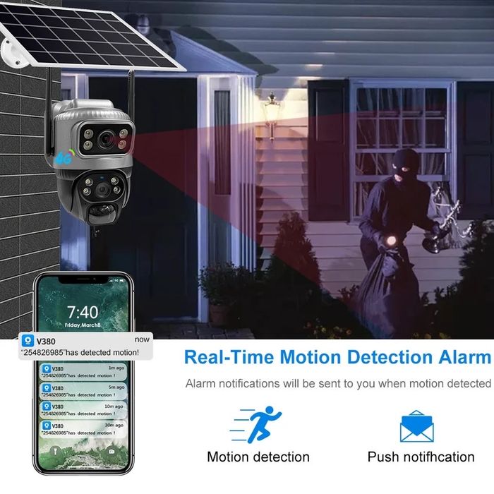 АВТОНОМНА ПОТУЖНА 4G камера на SIM-карті відеокамера вулична V380PRO