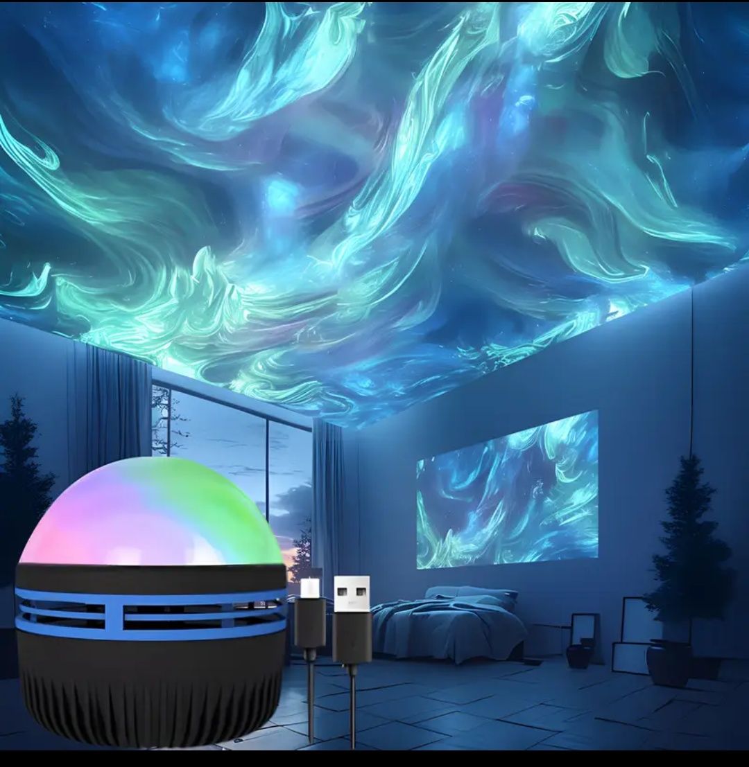 Projektor zorzy polarnej+pilot 7 trybów