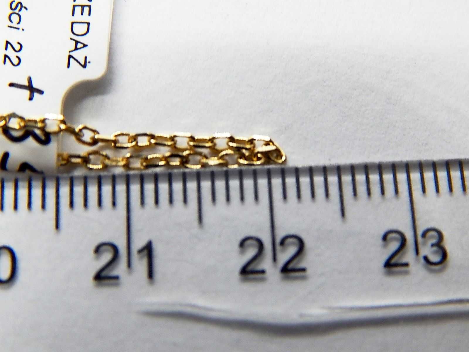 Złoty regulowany łańcuszek owalne duże ogniwa złoto pr. 585 dł. 44 cm