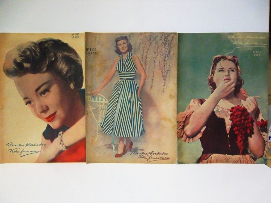 11 revistas vintage Modas & bordados vida feminina de 1949 até 1954