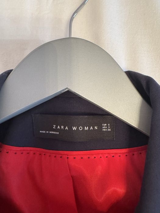 Піджак жіночий вишитий акцентний темно-синій zara розмір s