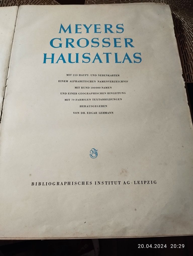 Meyers Grosser Hausatlas przedwojenny atlas