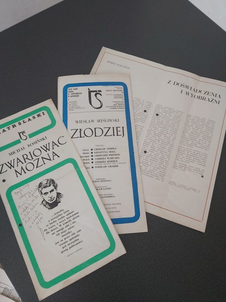 Bilety program teatralny Teatr Śląski Wizjer Biuletyn Konfrontacje prl
