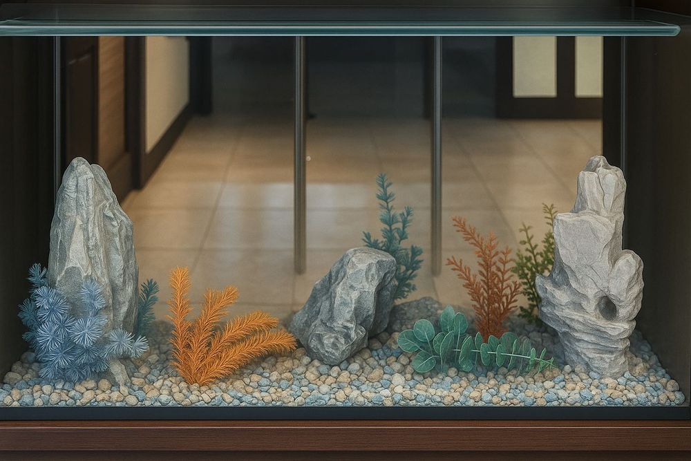 Акваріум 200 л з Декоративними водоростями і каменями