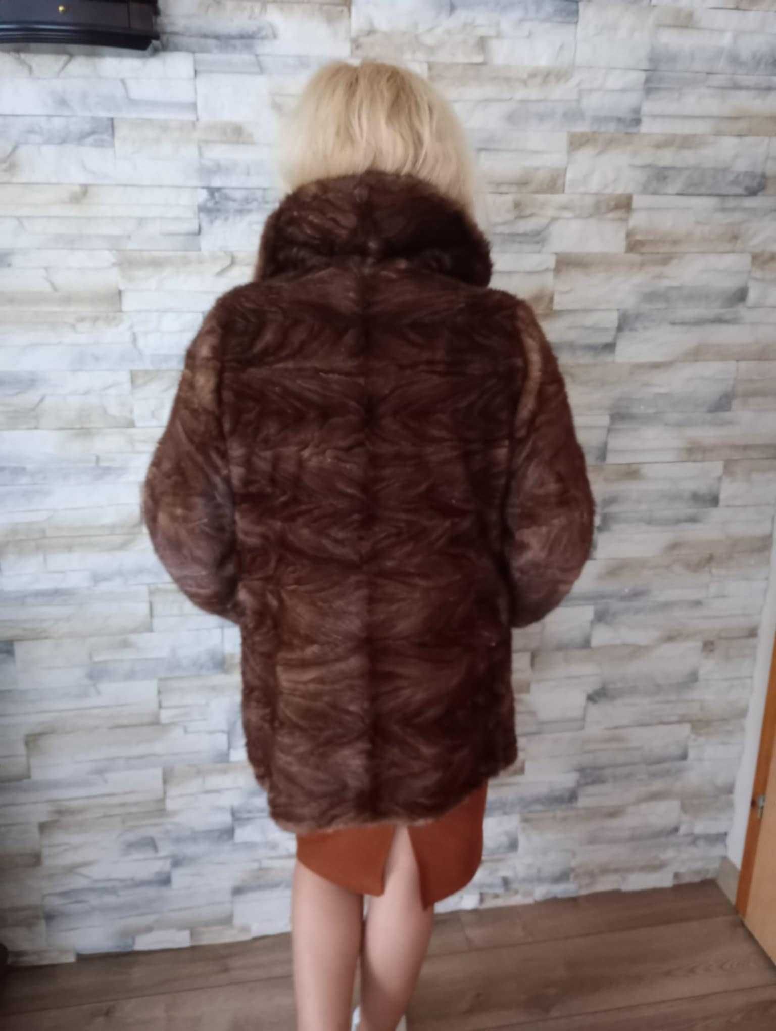 Ciepłe i piękne naturalne futro z norek w SUPER cenie R42/44