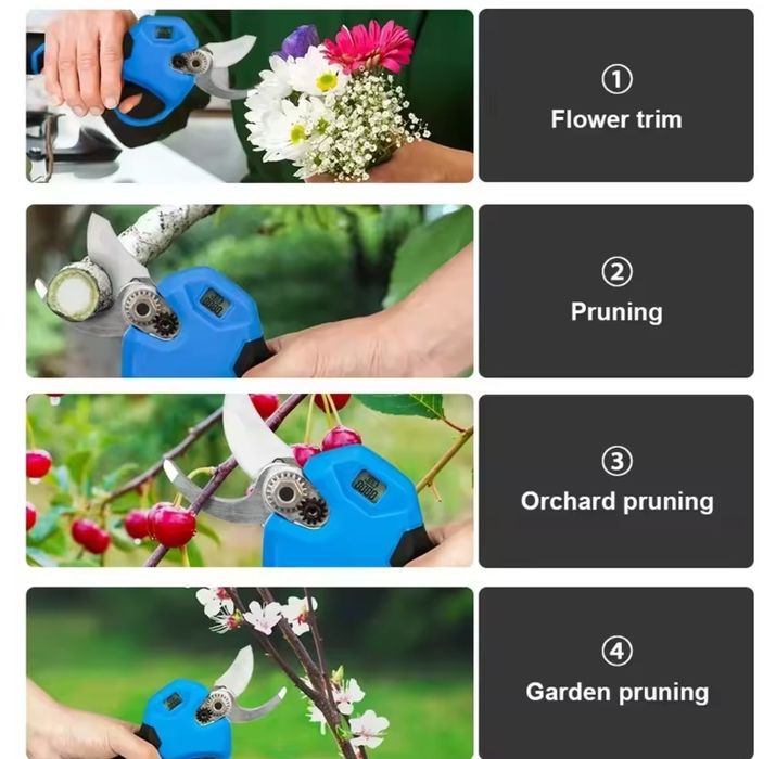 Excelente tesoura de poda com 2 baterias de 128VF,