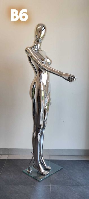 Manekin damski wystawowy  całopostaciowy złoty połysk/srebrny połysk