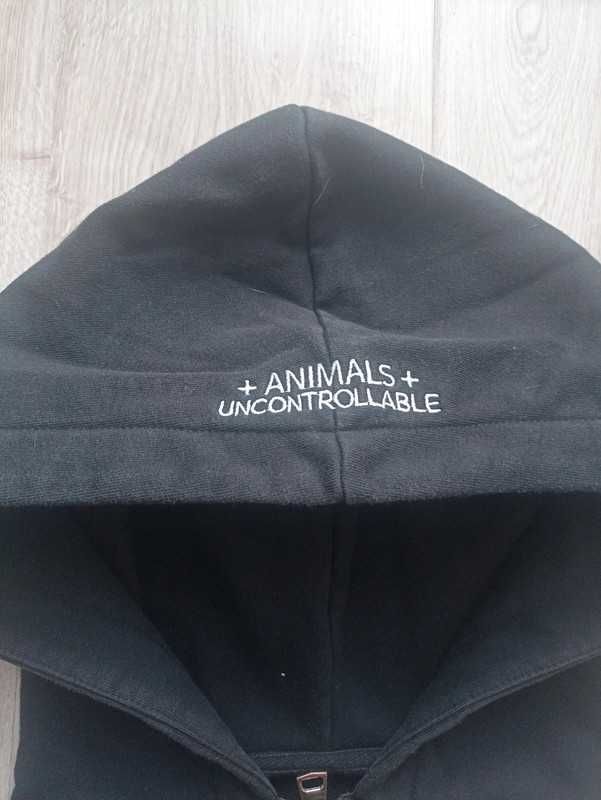 czarna bluza damska boxy animals wave krysztalki mlodziezowa