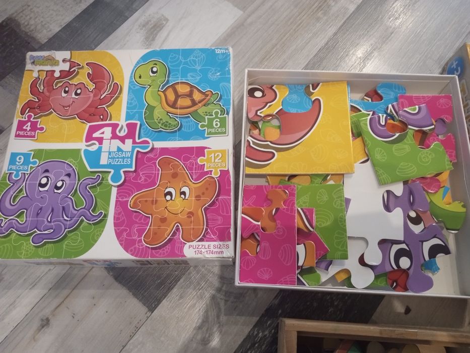 Zabawki drewniane edukacyjne+puzzle