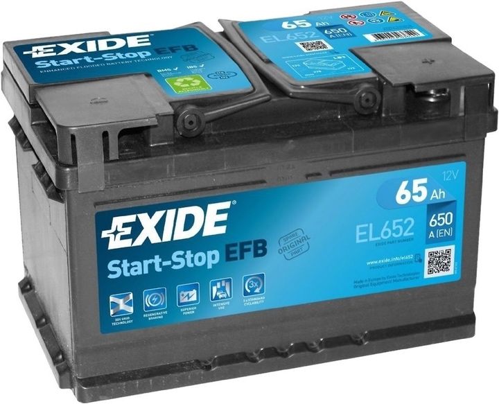 Автомобільний акумулятор Exide Start-Stop EFB 65 А·год Ев (-/+)