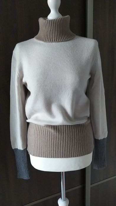 Seventy. Sweter damski golf wełna z kaszmirem.
