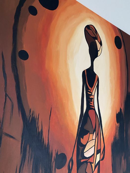 Obraz recznie malowany dama kobieta 60x90